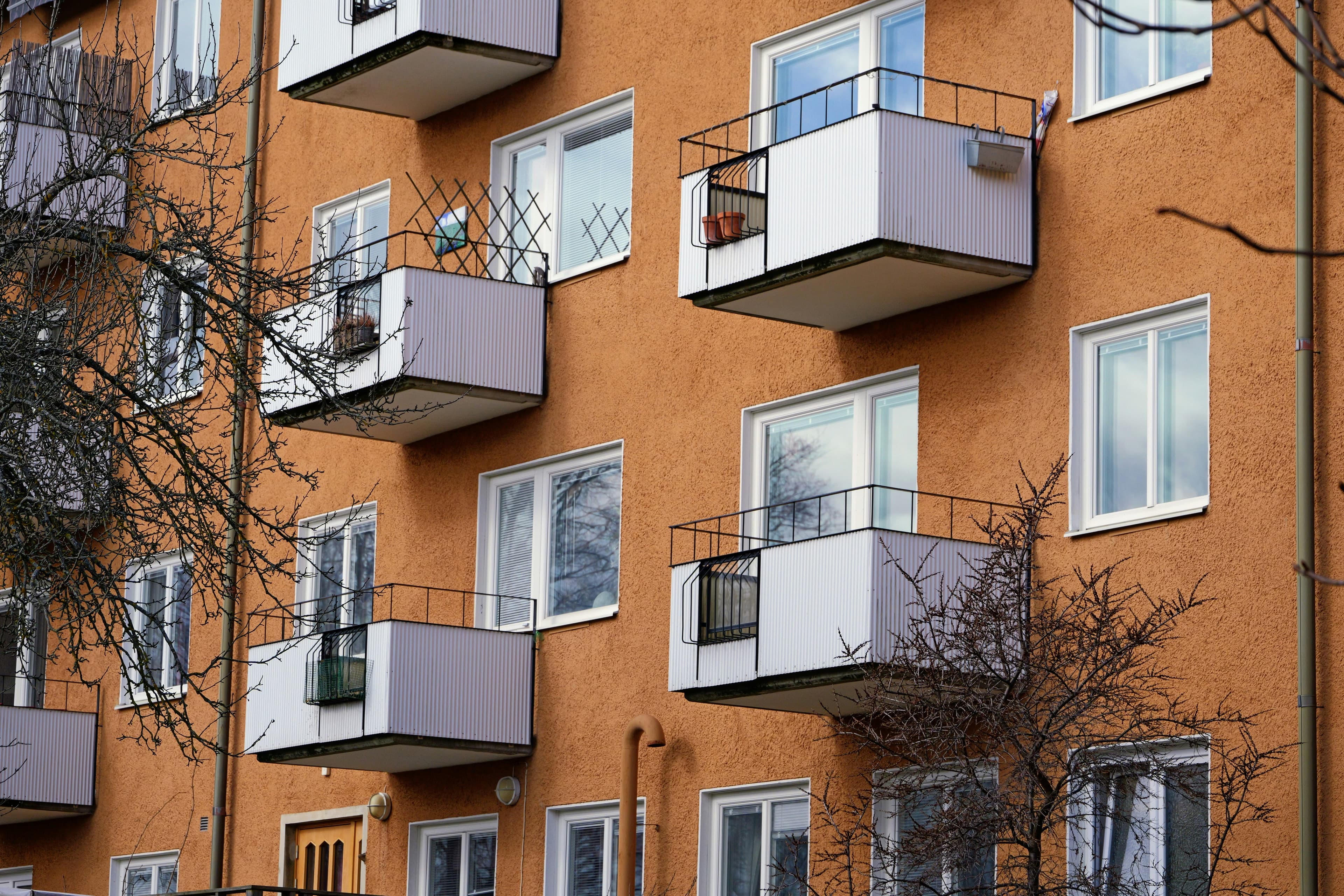 Balconies on a facade.